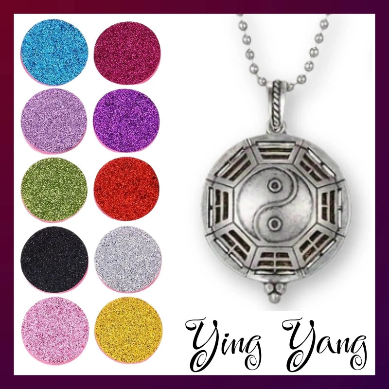 pendentif ying yang diffuseur de parfum avec 10 feutres a parfumés