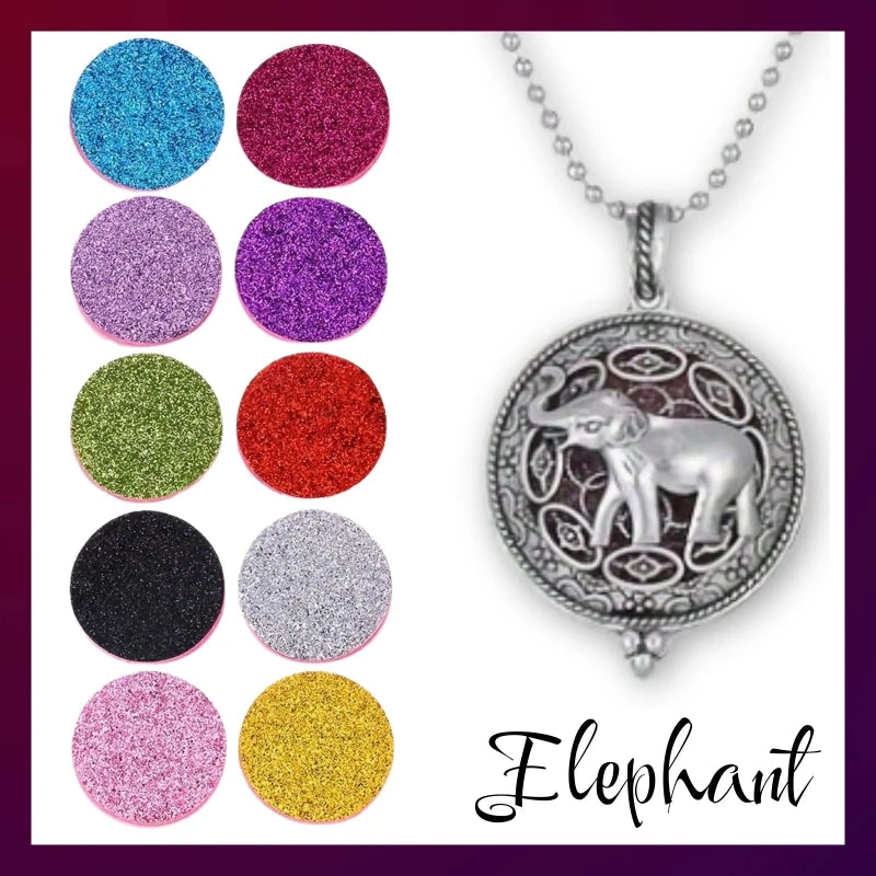 pendentif elephant diffuseur de parfum avec 10 feutres a parfumés