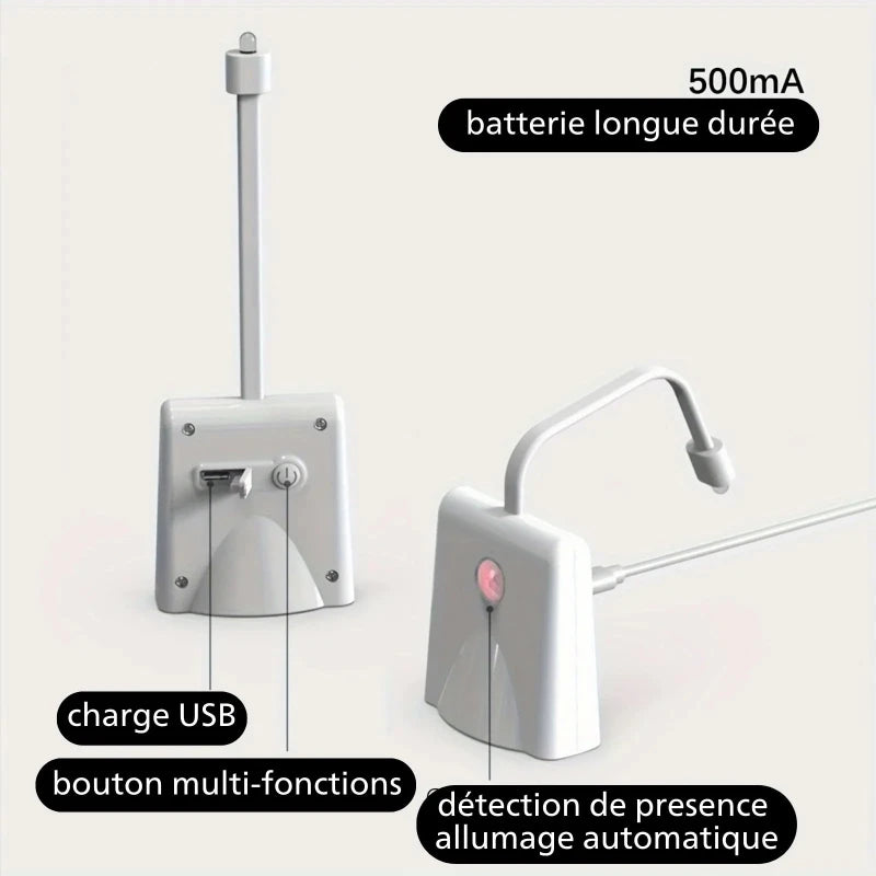 Veilleuse de toilettes rechargeable par USB - Bouton multifonctions et batterie longue durée de 500 mAh